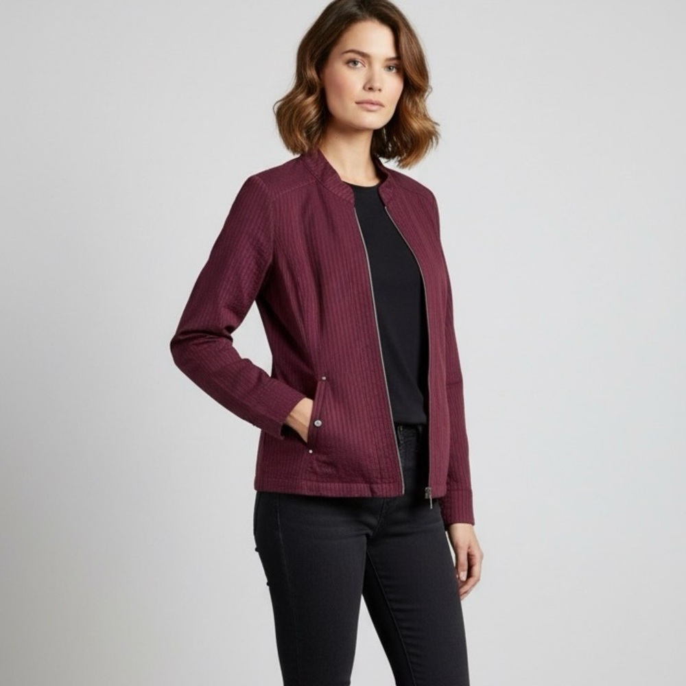 Christopher & Banks Purple Zip lightweight Jacket Size Large New